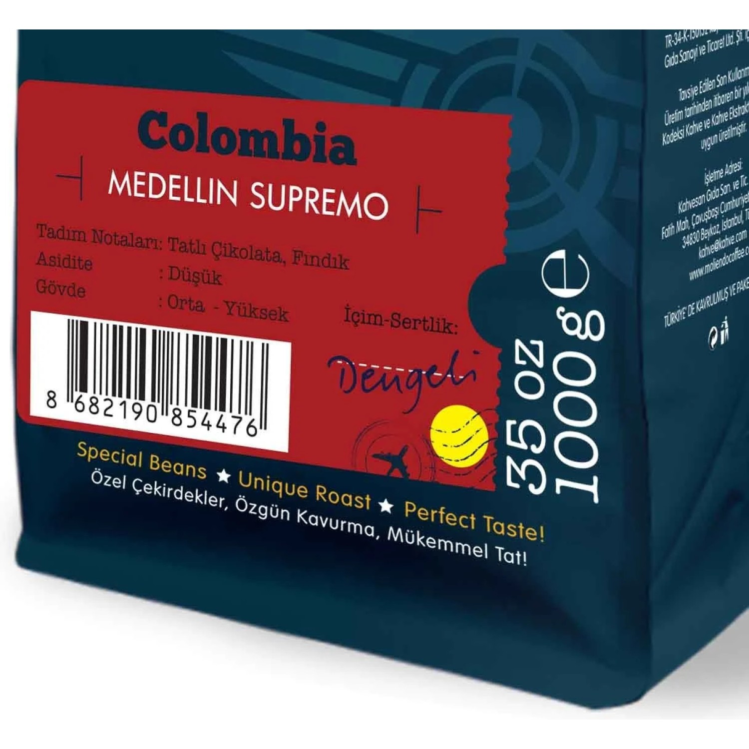 Moliendo Colombia Medellin Supremo Yöresel Kahve 1000 Gr.