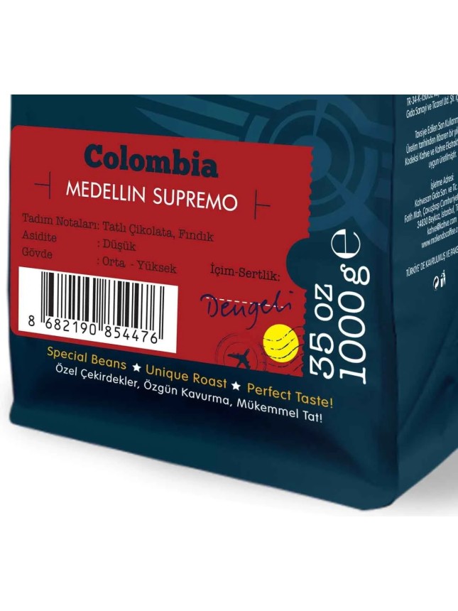 Moliendo Colombia Medellin Supremo Yöresel Kahve 1000 Gr.