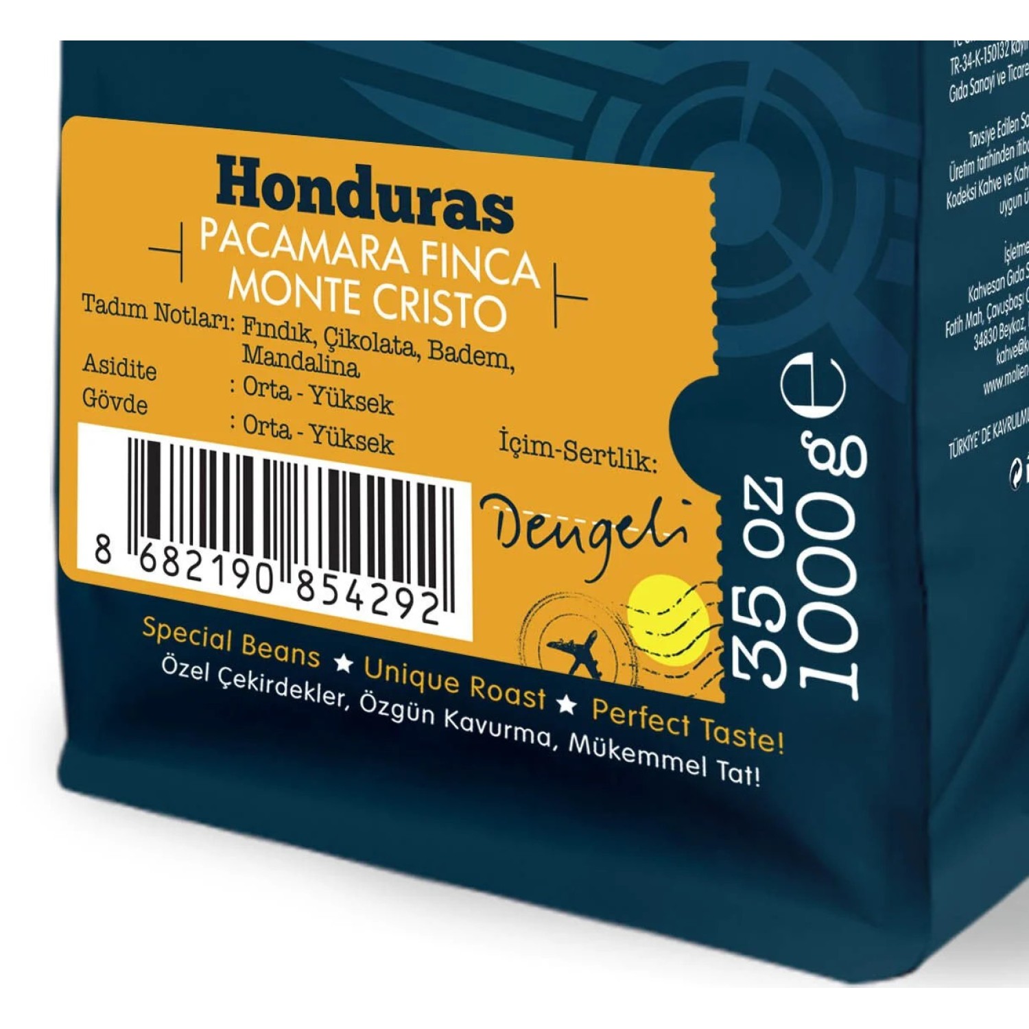 Moliendo Honduras Pacamara Finca Monte Cristo Yöresel Kahve 1000 Gr.