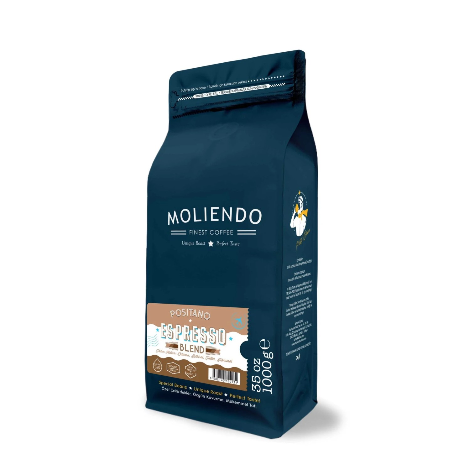 Moliendo Positano Espresso Blend Kahve 1000 Gr